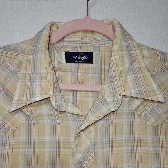 Vtg WRANGLER Shirt Mens SZ XL Western‎ Wear Short Sleeve Pearl Snap - Picture 4 of 6